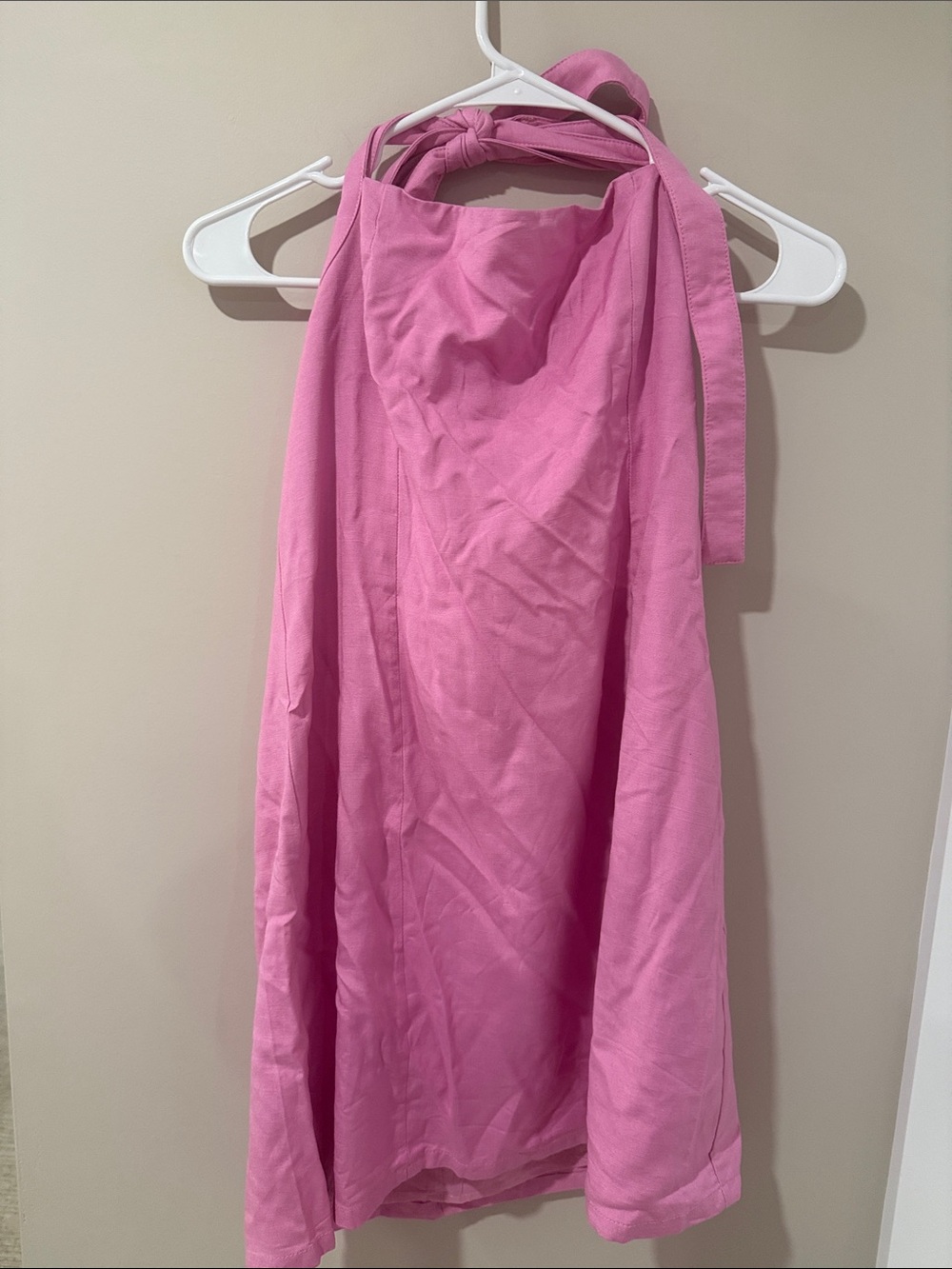 Women's Pink Halter Dress
